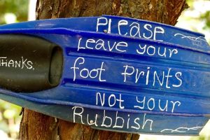 sign protecting the environment vs pollution